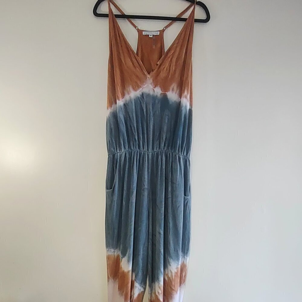 YFB Young Fabulous Broke Tie-Dye Tank Top Racer Back Jumpsuit Boho Indie  Medium - Picture 4 of 11